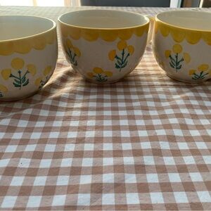 Charming Yellow Floral Bowls
